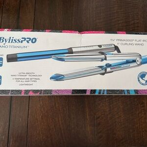 BaBylissPRO Nano Titanium Flat Iron and Curling Wand - Blue